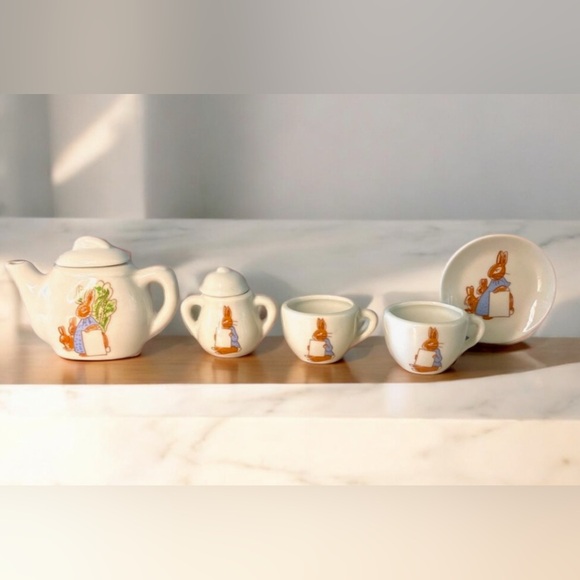 B. shackman 1974 | Toys | Vintage Bunny Rabbit Miniature Tea Set 974 ...
